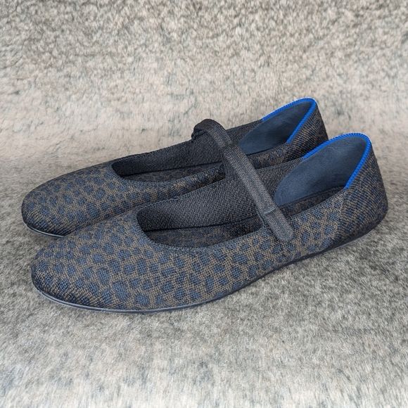 Rothy's The Square Mary Jane Chocolate Spot Leopard Animal Print Women's 7.5 - Picture 7 of 14